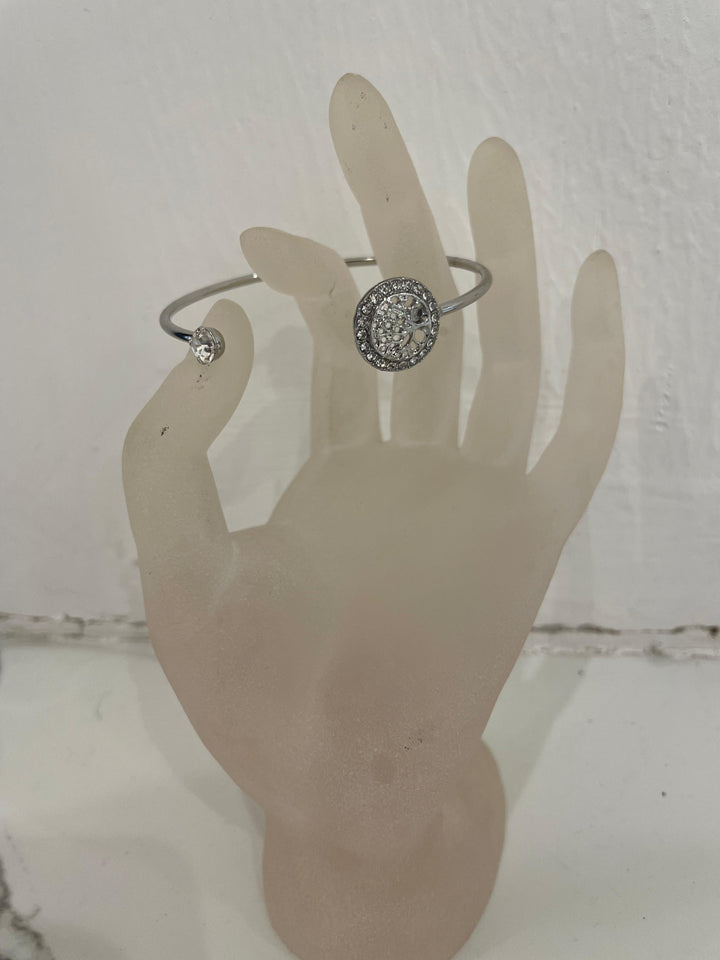 Disha Silver Crystals Art Deco Bracelet