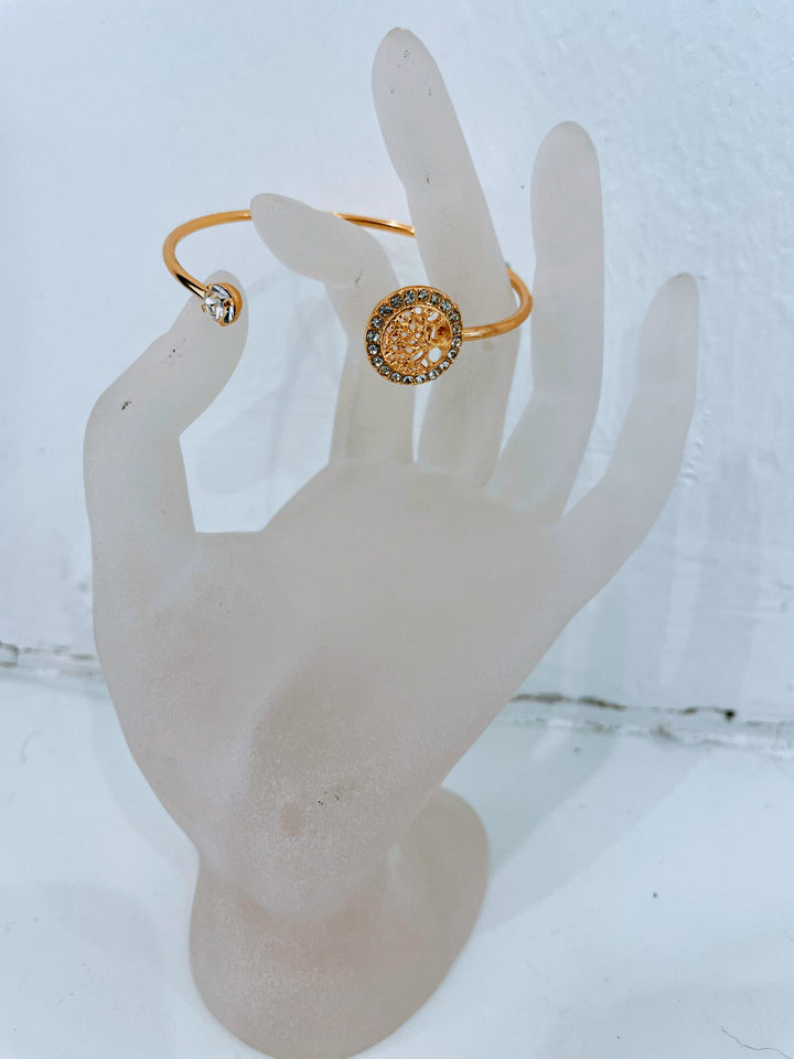 Disha Gold Crystals Art Deco Bracelet