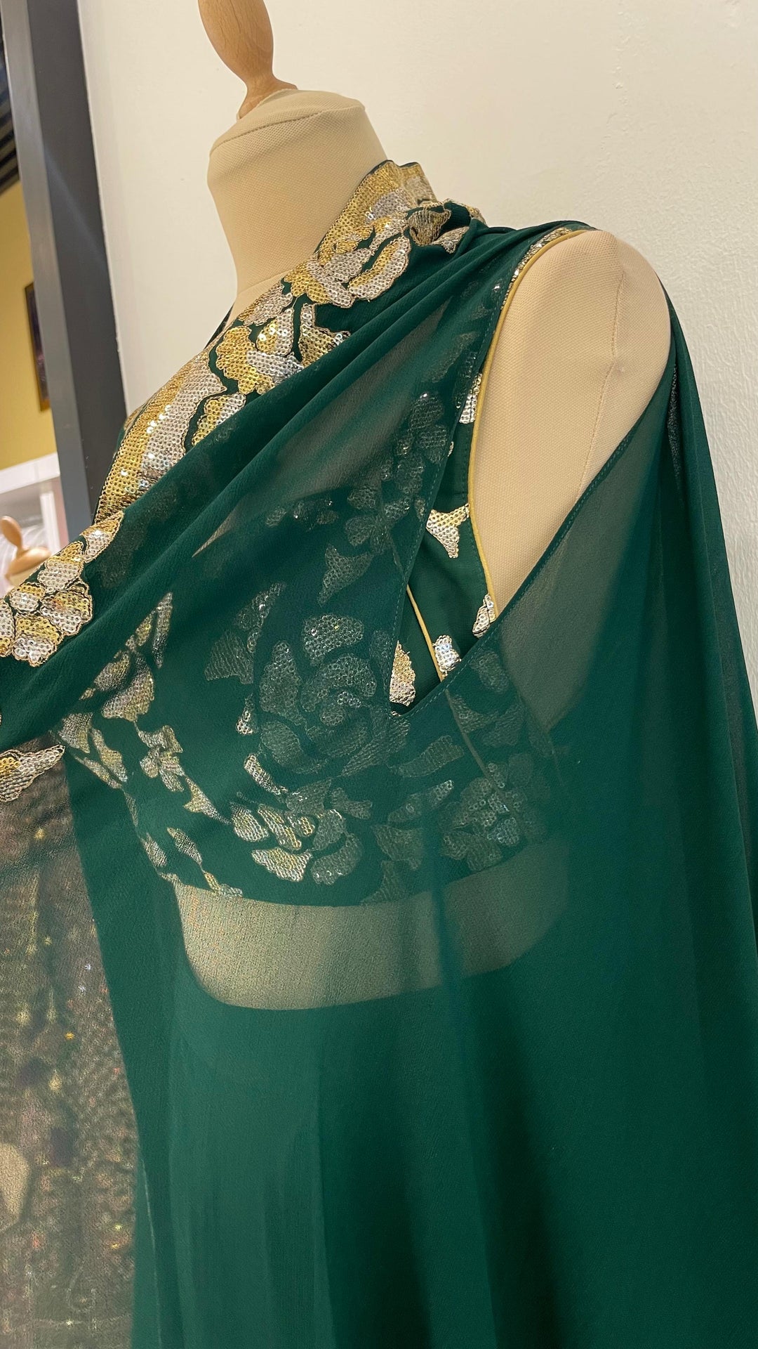 Navya Emerald Green Georgette Dress