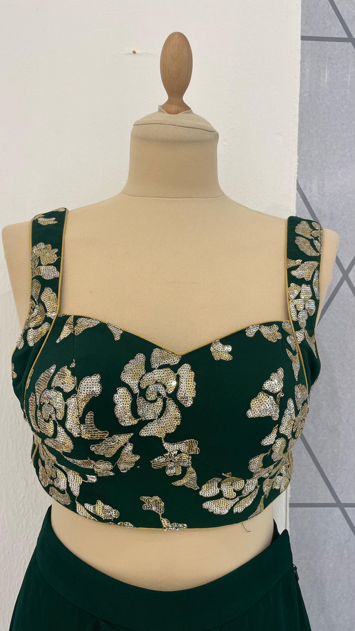 Navya Emerald Green Georgette Dress