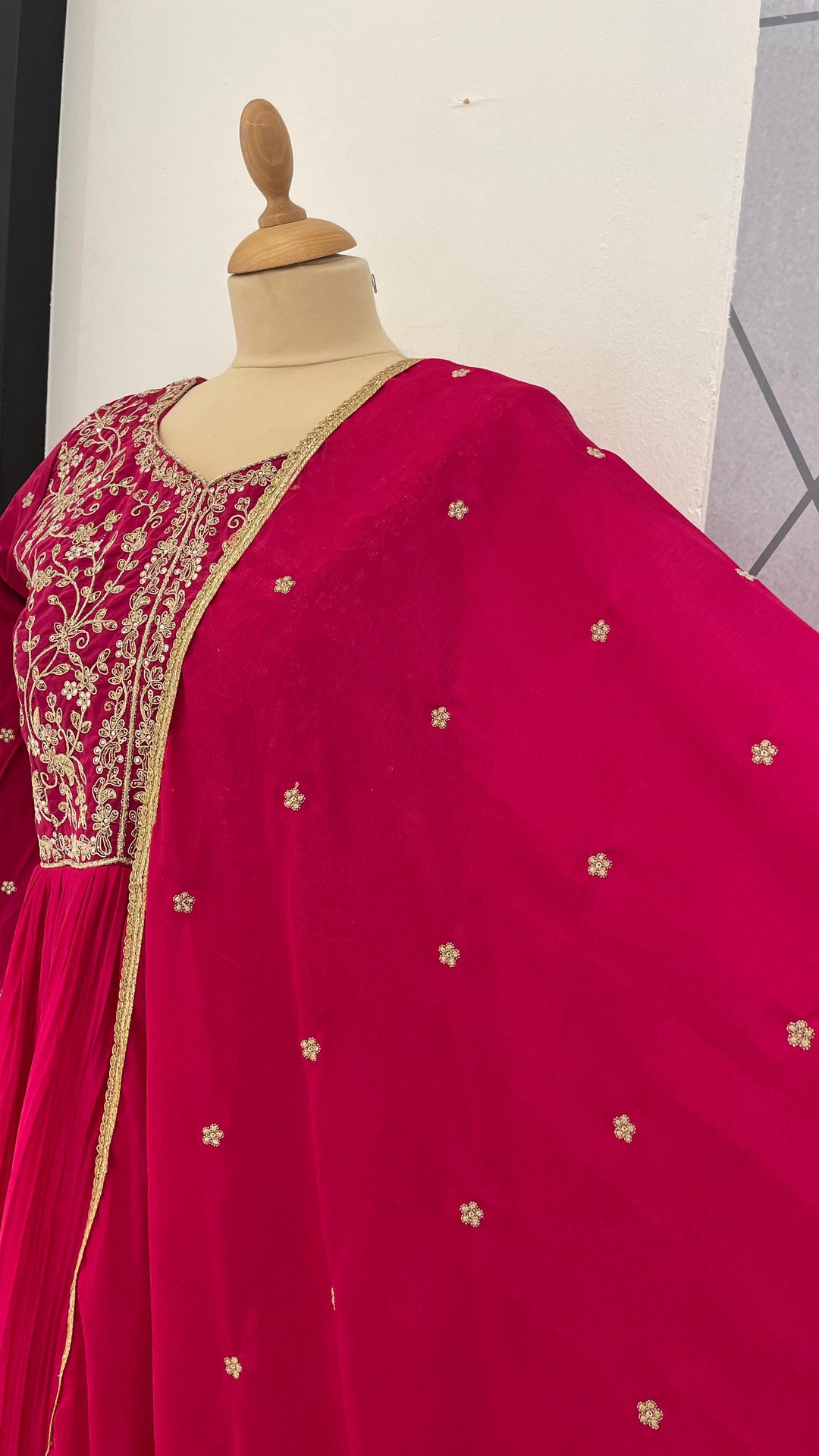 Navya Rani Pink Long  Anarkali ( Ready-to-Wear)