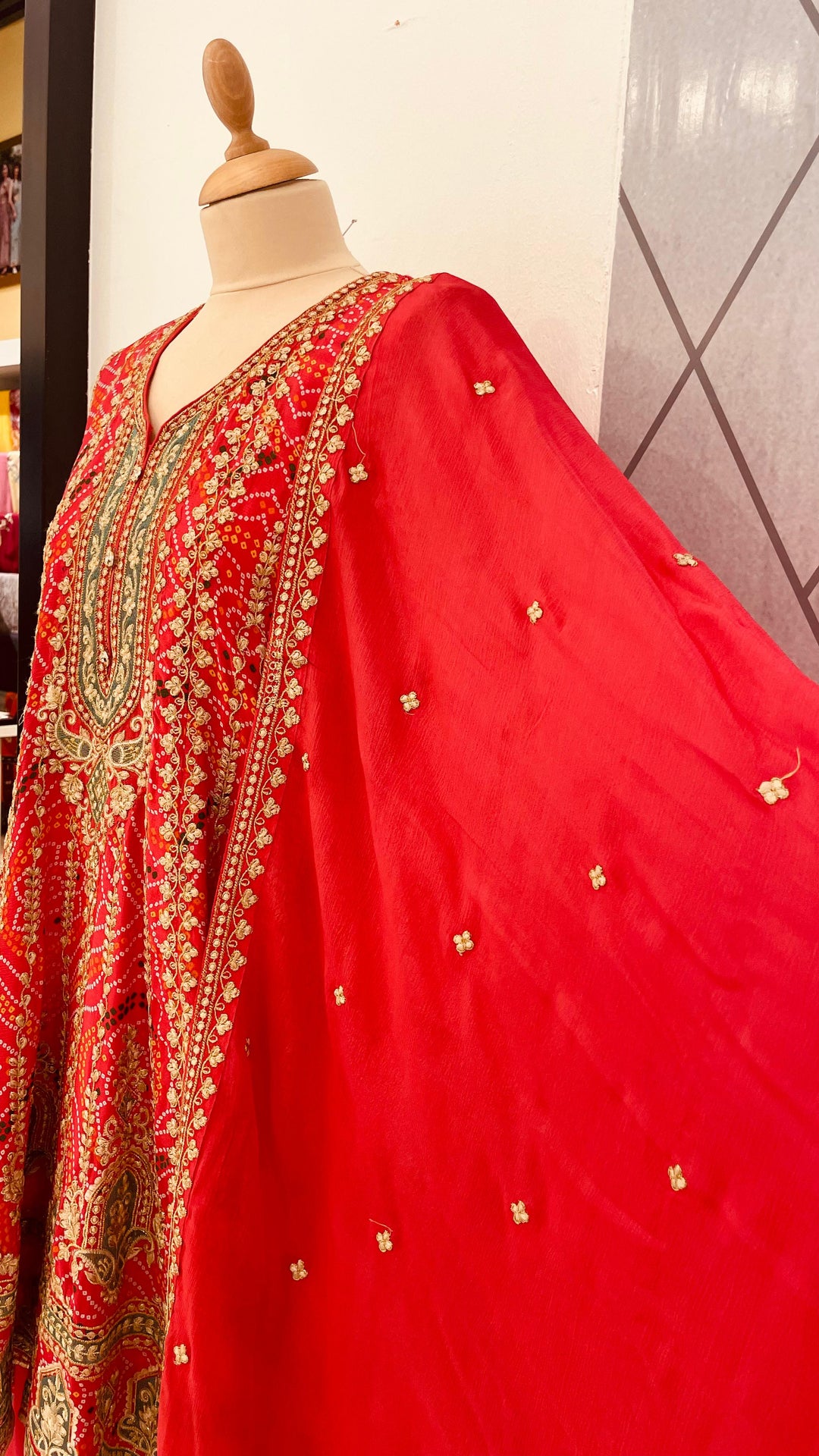 Navya Cherry Red Gota Sharara Ghararas set (Ready to Wear)