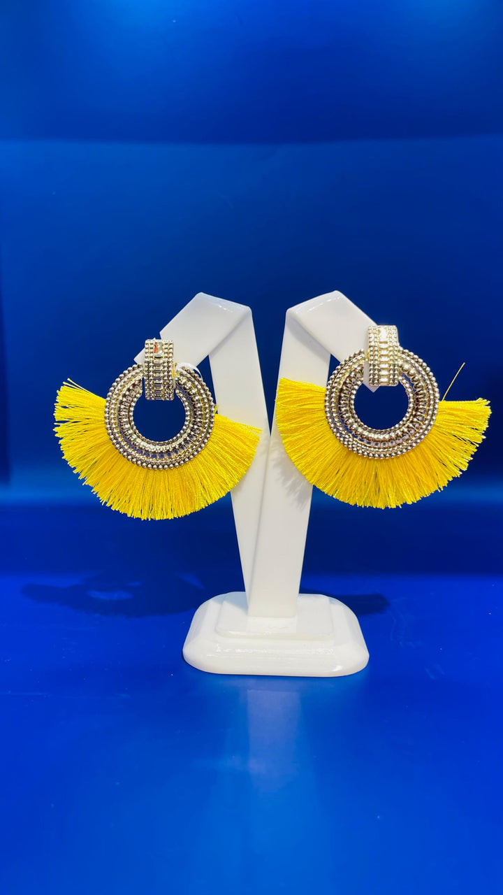 Sandra Yellow Tassels Earrings