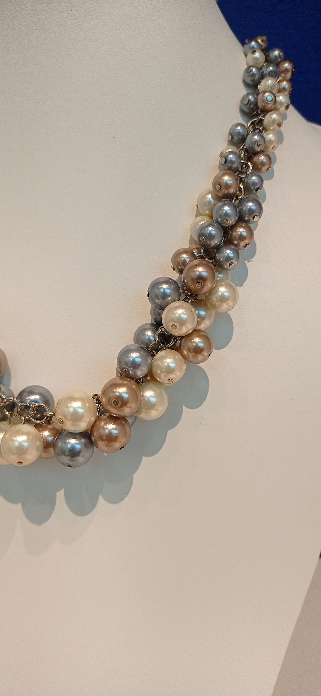 Parasa Pastel Pearl Triple-Strand Twisted Necklace