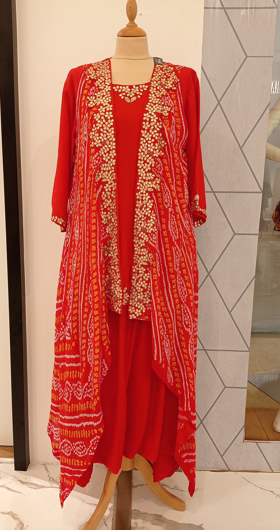 Cherry Red with Tops and Jacket Eid dresses suits and kurtas online (Ready to Wear)