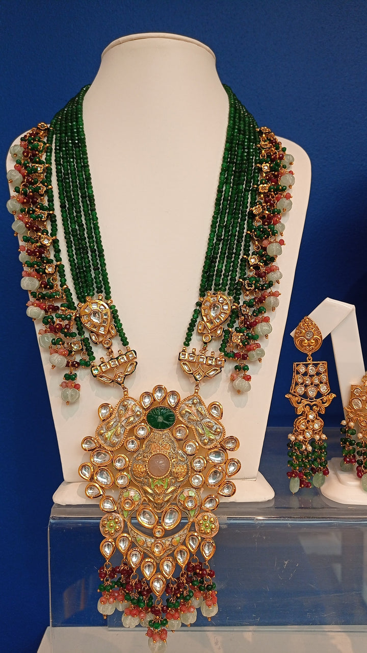 Anamika Green Bridal Kundan Necklace Traditional Indian Bridal Jewellery Set