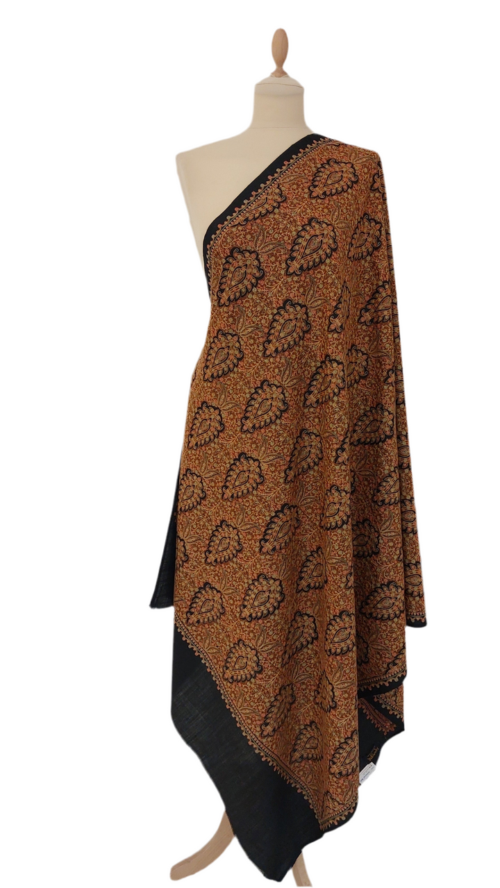 Siya Black Cashmere Shawl