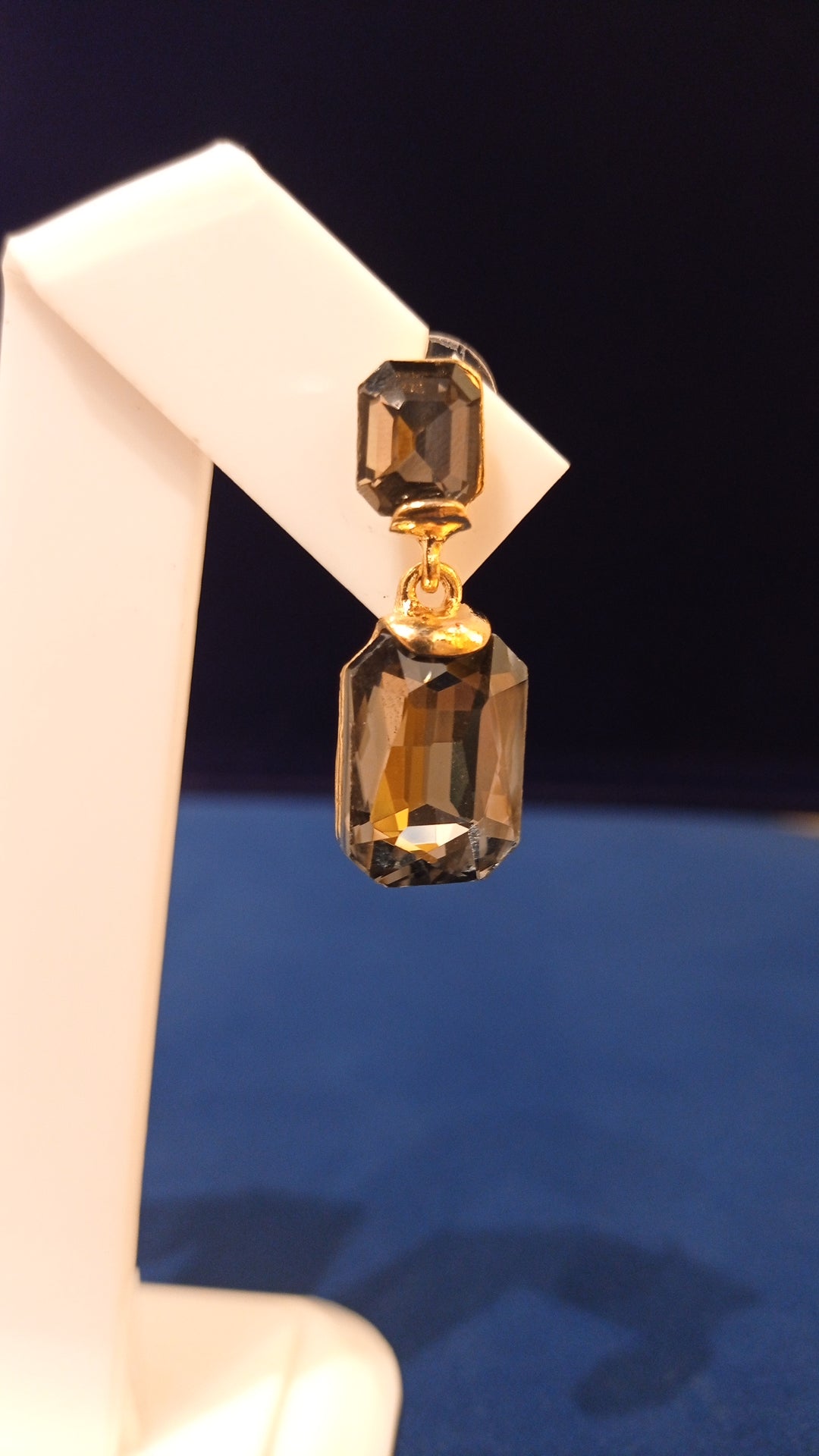 Christie Grey Zircon Crystal Stone Earrings