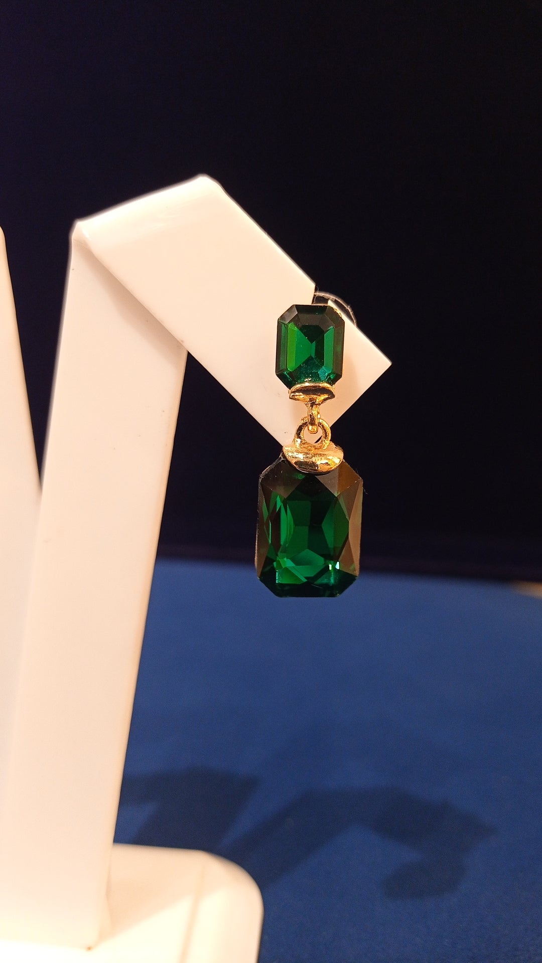 Christie Emerald Green Zircon Crystal Stone Earrings