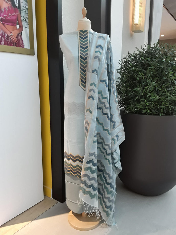 The ''Gitasha ''Floral Cotton Silk Suit Set (Unstitched)(NEW)