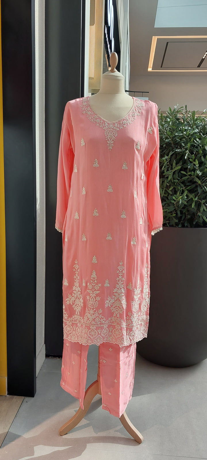 Shraddha Ready to wear Peach Pink stitched Suit With Beautiful Shirt, Pant and Dupatta