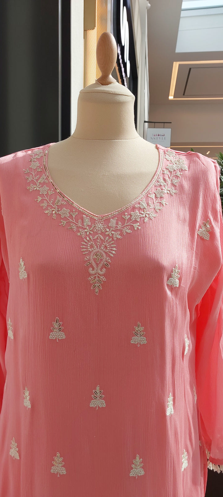 Shraddha Ready to wear Peach Pink stitched Suit With Beautiful Shirt, Pant and Dupatta