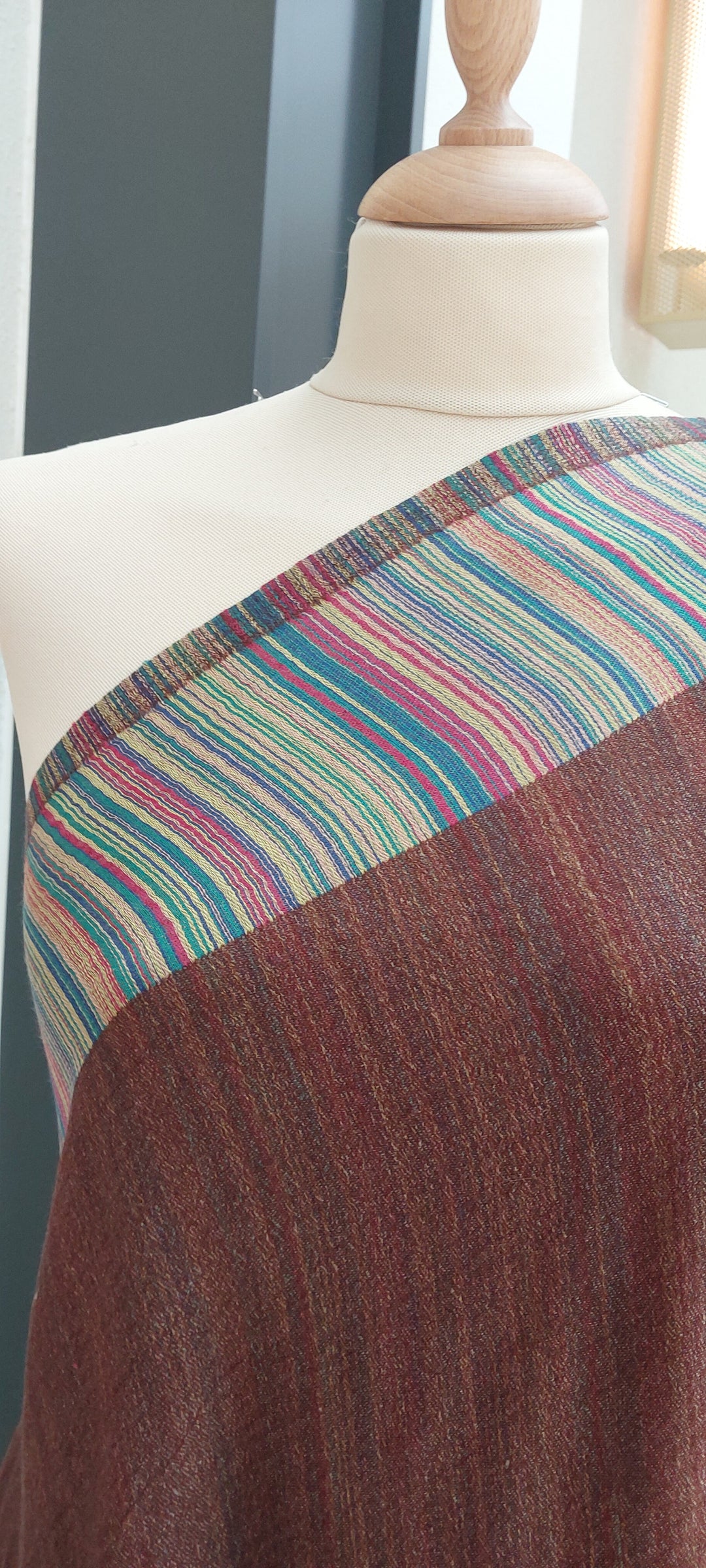 Gulmarg Brown and Multicolor Reversible Pashmina Shawl