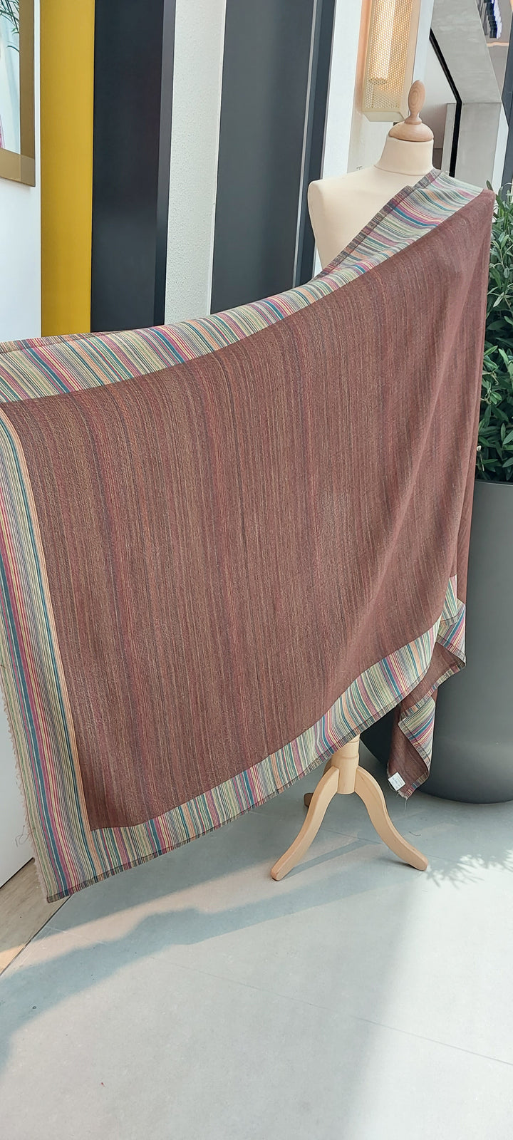 Gulmarg Brown and Multicolor Reversible Pashmina Shawl