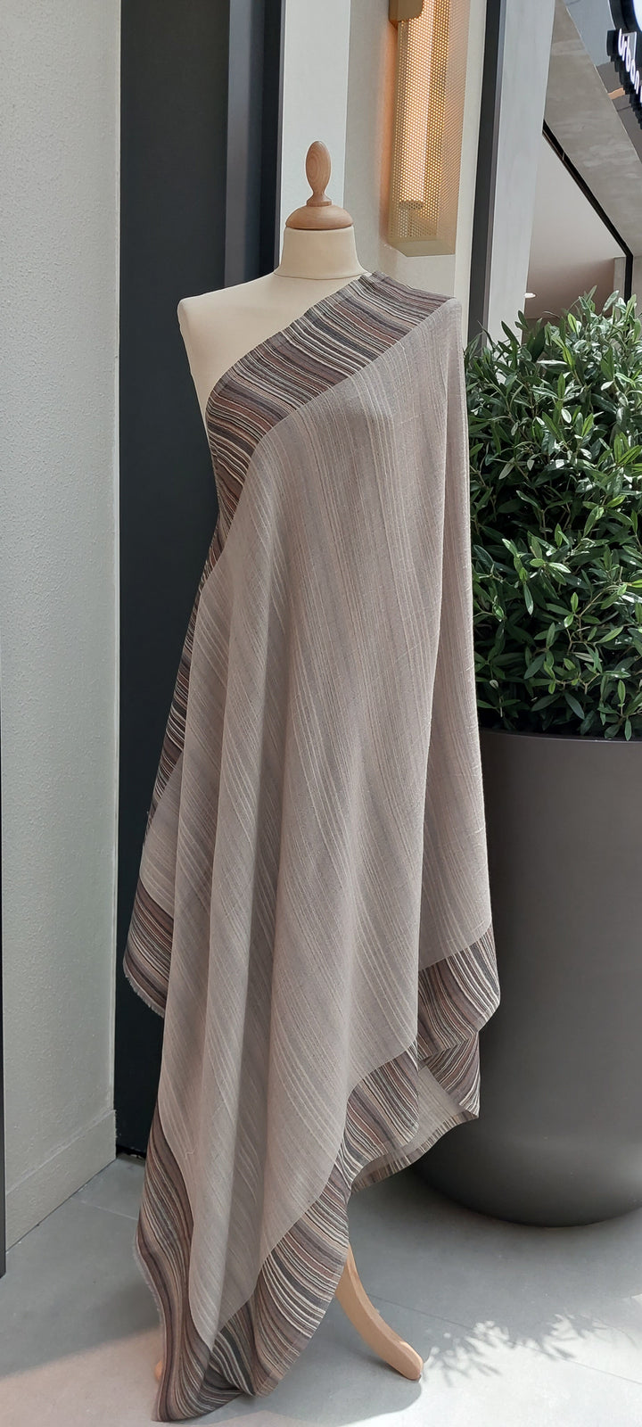 Gulmarg Grey and Multicolor Reversible Pashmina Shawl