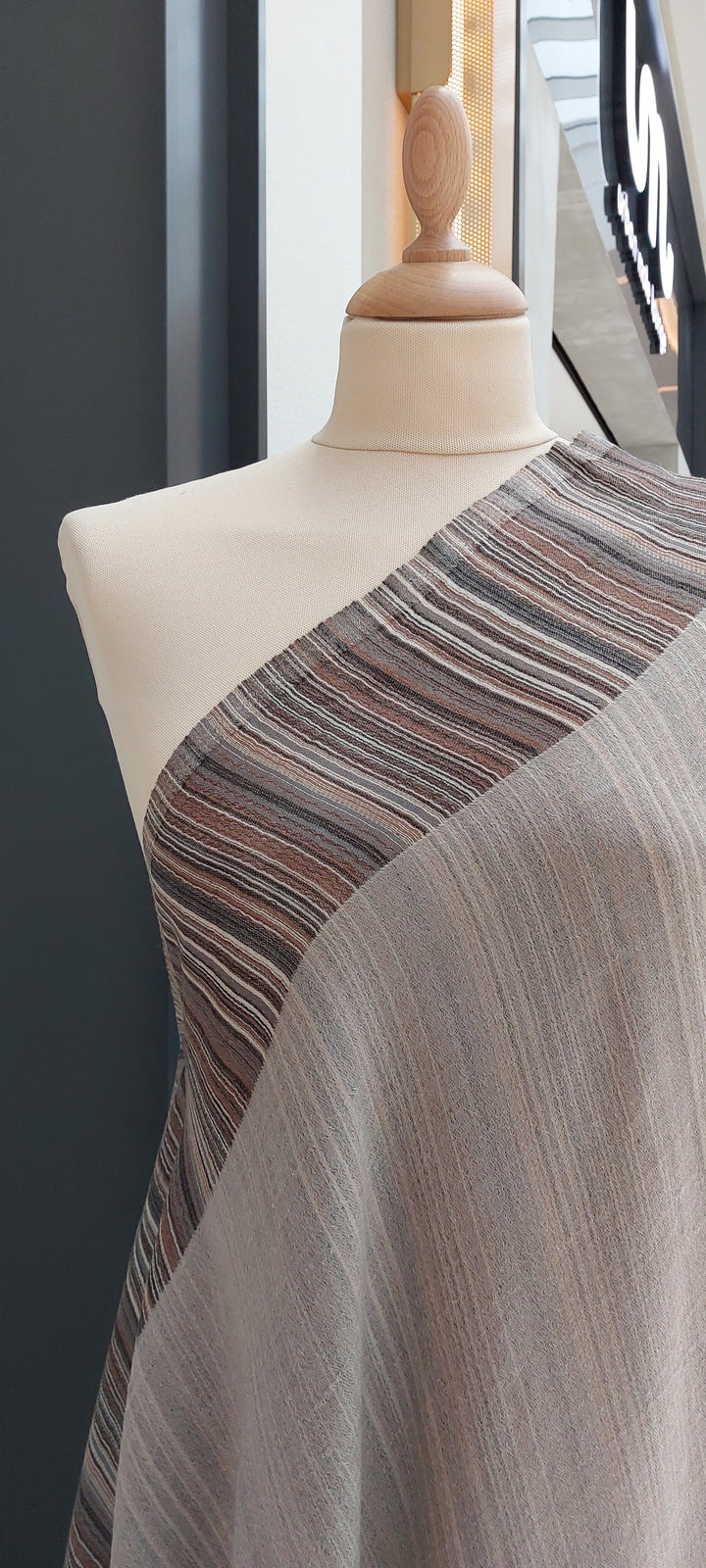 Gulmarg Grey and Multicolor Reversible Pashmina Shawl