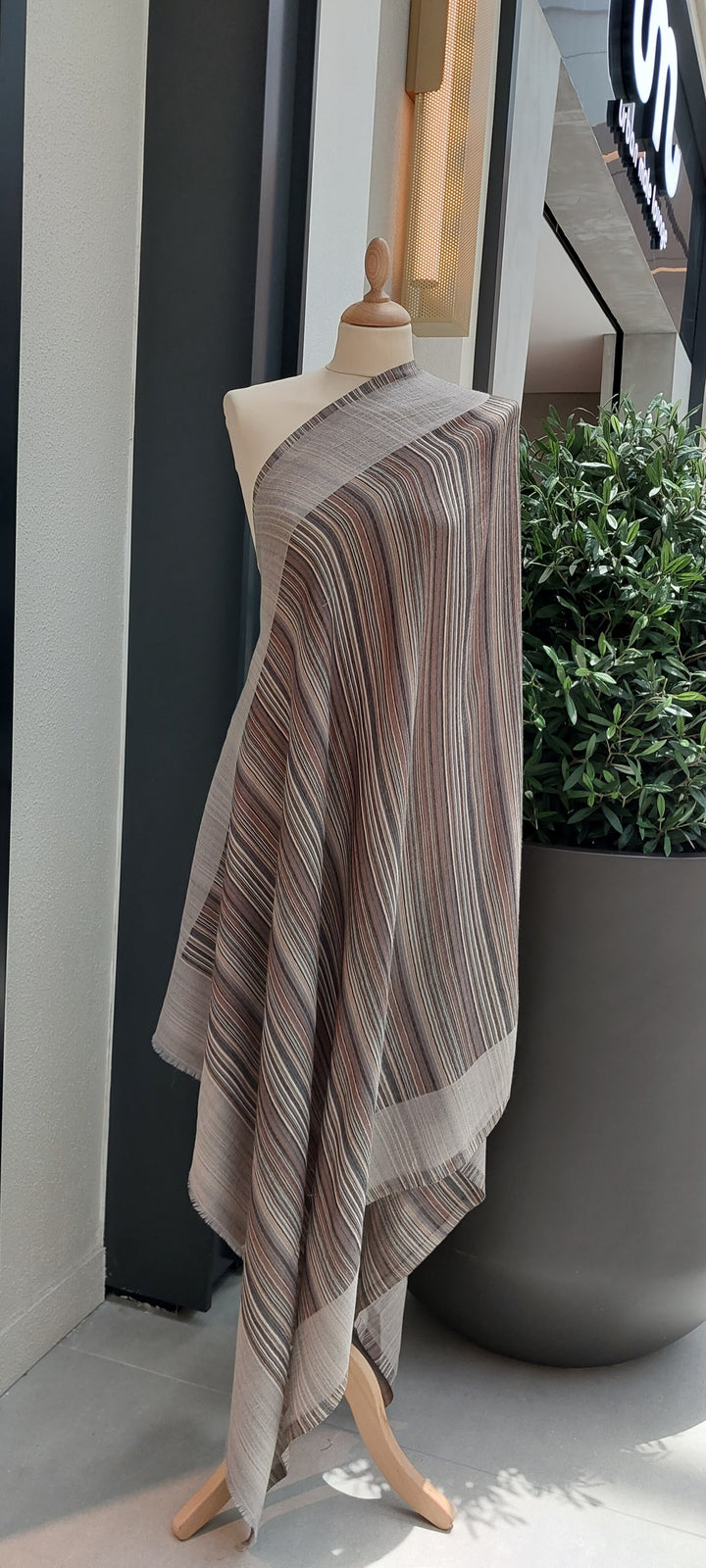 Gulmarg Grey and Multicolor Reversible Pashmina Shawl