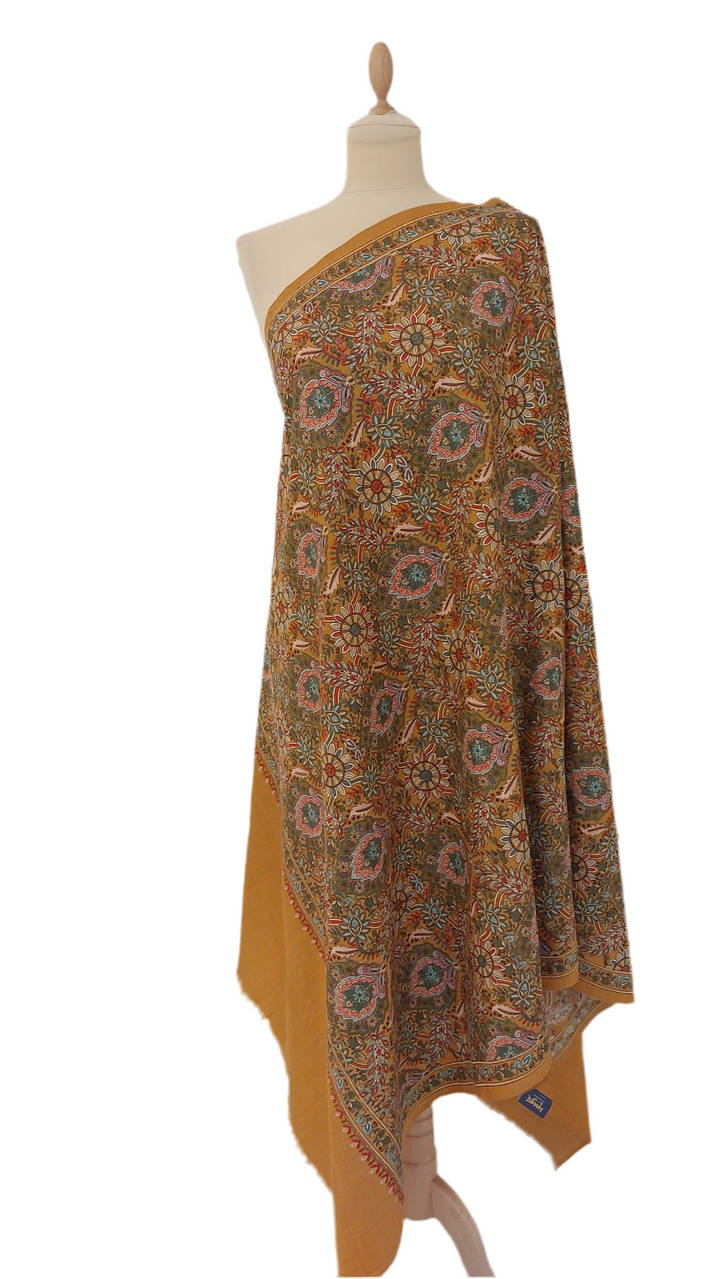 Siya Mustard Yellow Cashere Shawl