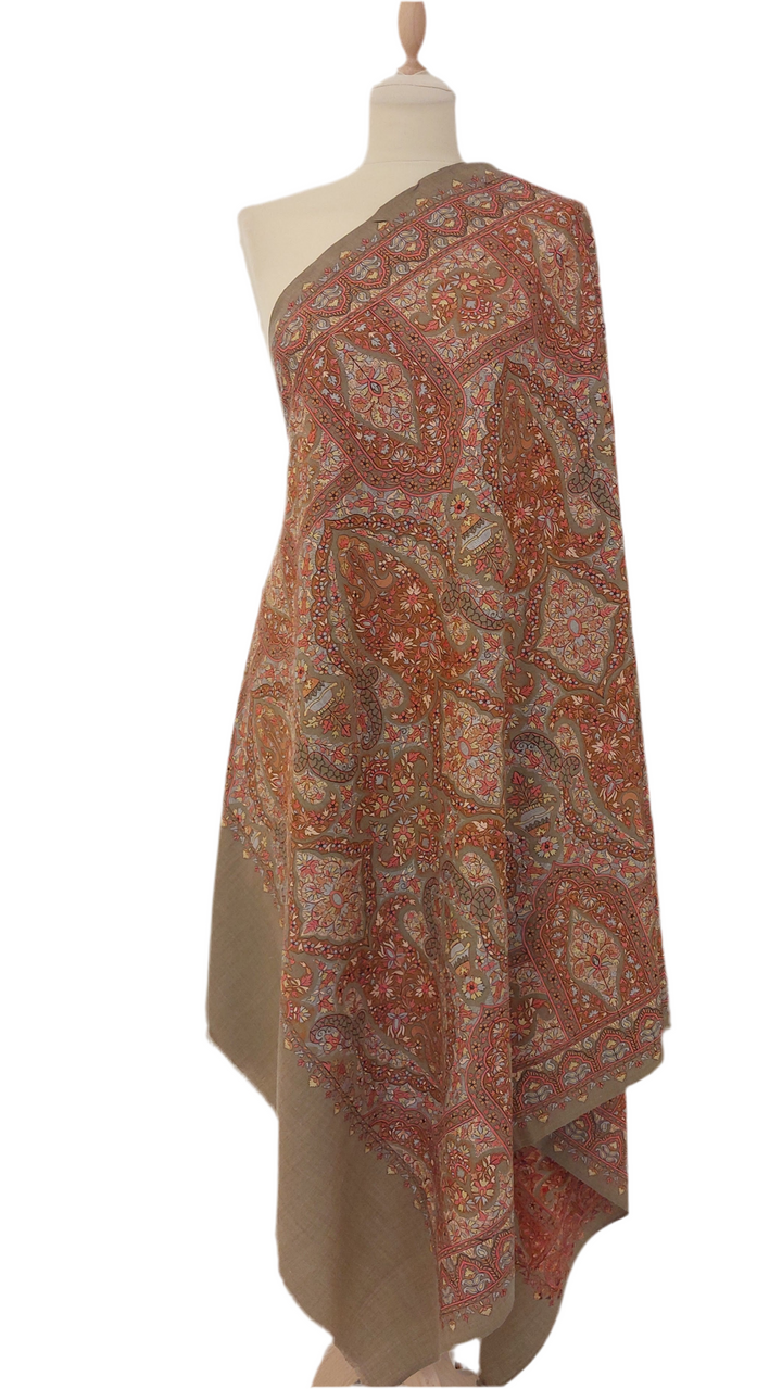 Siya Beige Cashmere Shawl