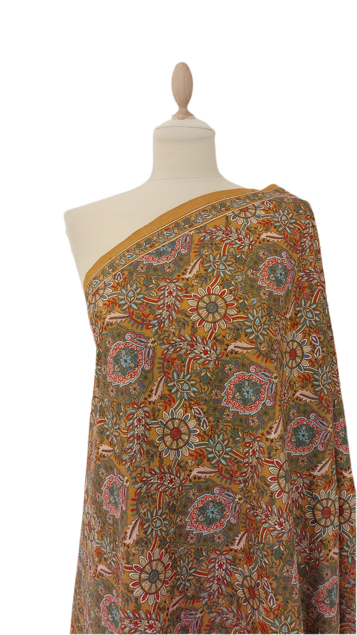 Siya Mustard Yellow Cashere Shawl