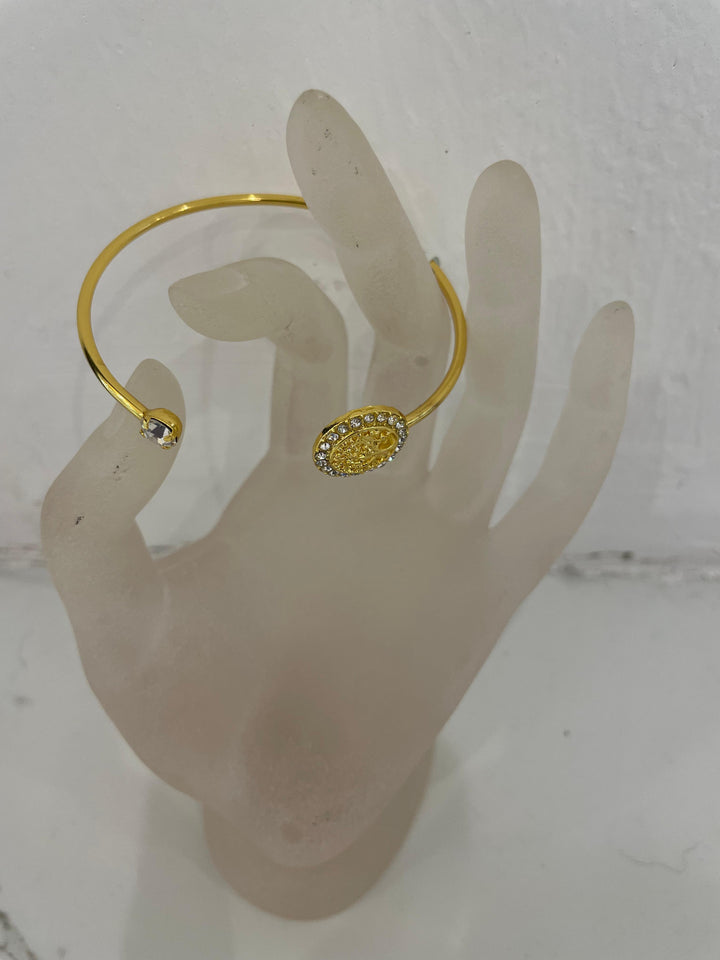 Disha Gold Crystals Art Deco Bracelet