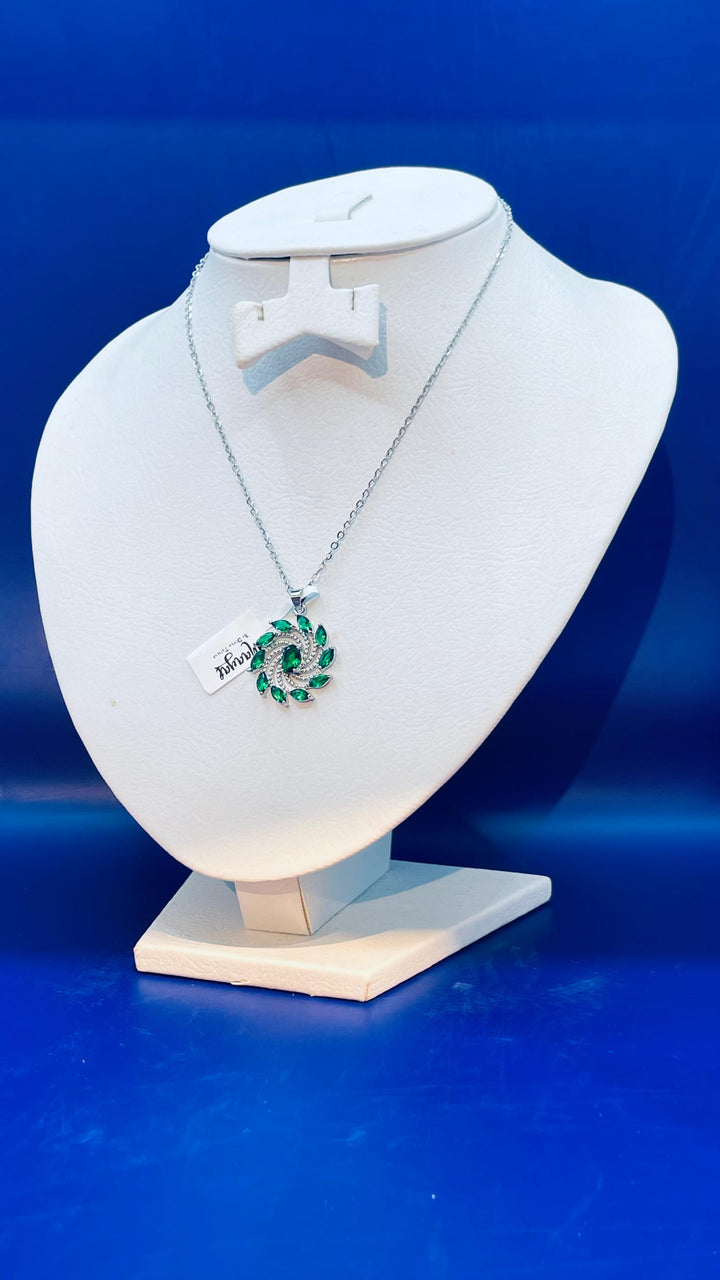 Our "Zuhi'' Silver with Emerald Pendent
