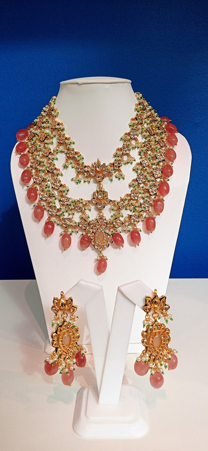 As seen on Jyoti Dave | Influencer Fave Hera Rose Kundan Necklace and Earrings Set
