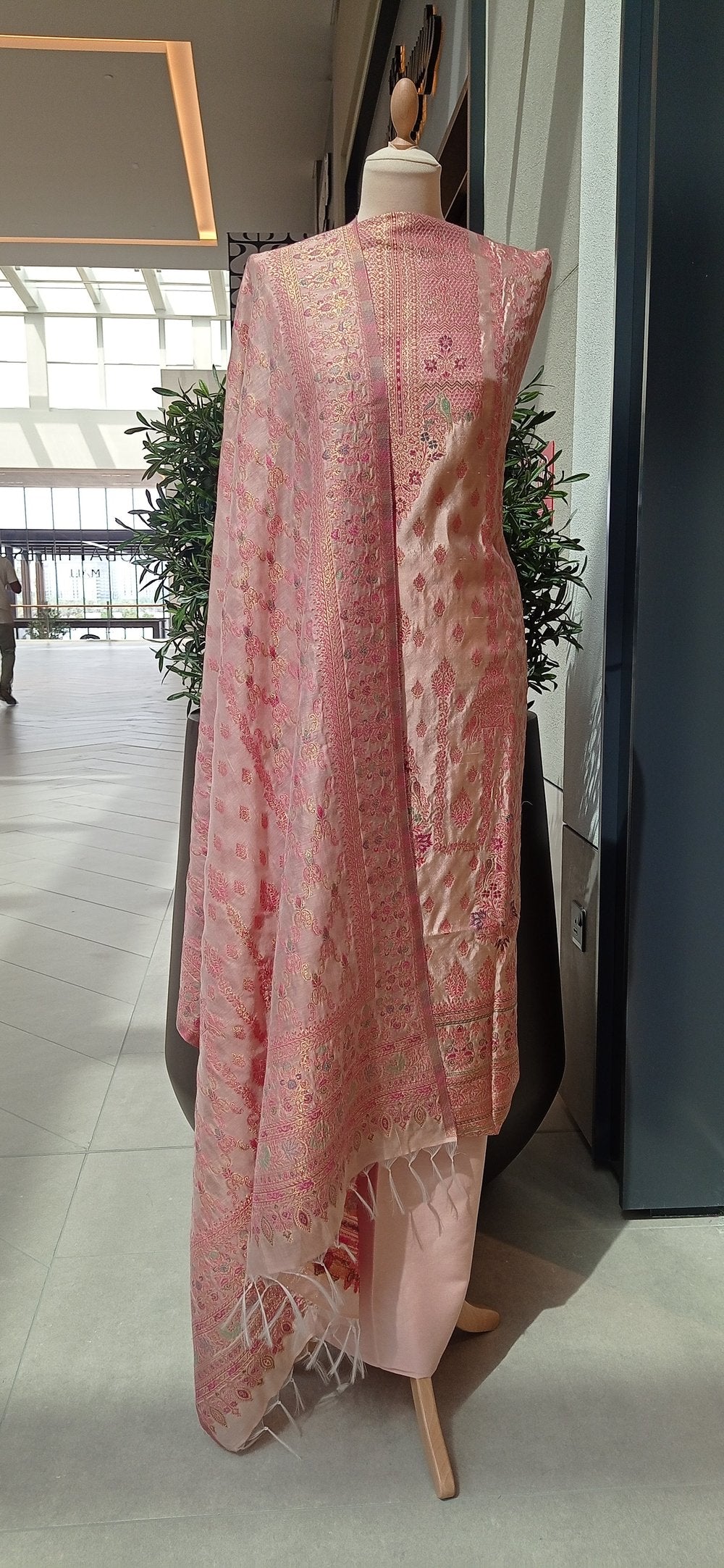 Gitasha Baby Pink Pure Silk Suit Set (Unstitched)