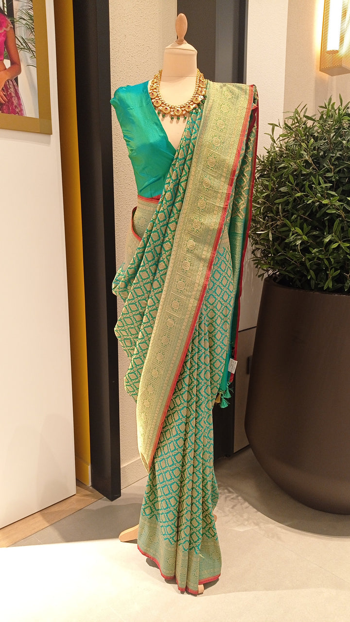 Urvashi Green and Turquoise Saree