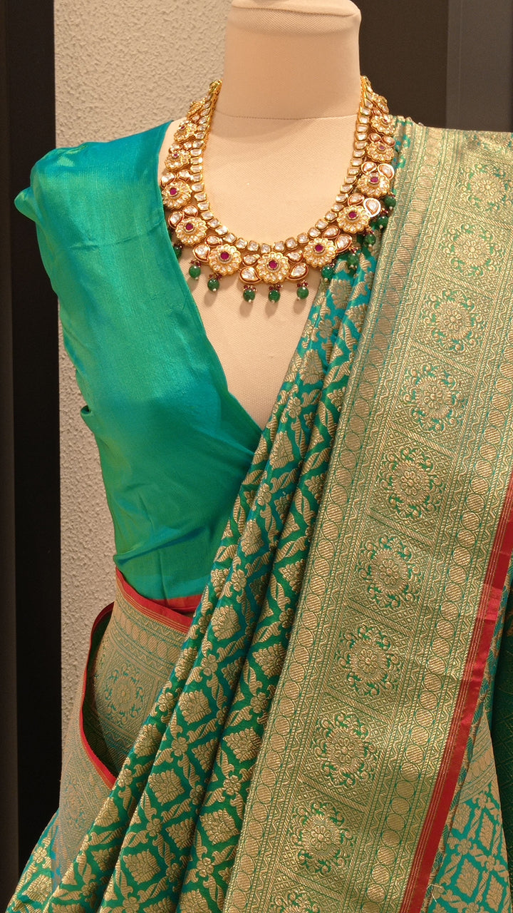 Urvashi Green and Turquoise Saree