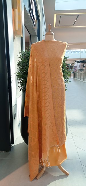 Gitasha Mango Cotton Silk Suit Set (Unstitched)