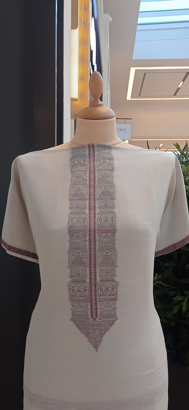 The ''Gitasha ''Temple Cotton Silk Suit Set (Unstitched)(NEW)(NEW)