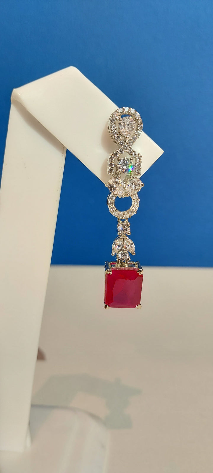 Rubina Diamond and Ruby Necklace and Earrings Set