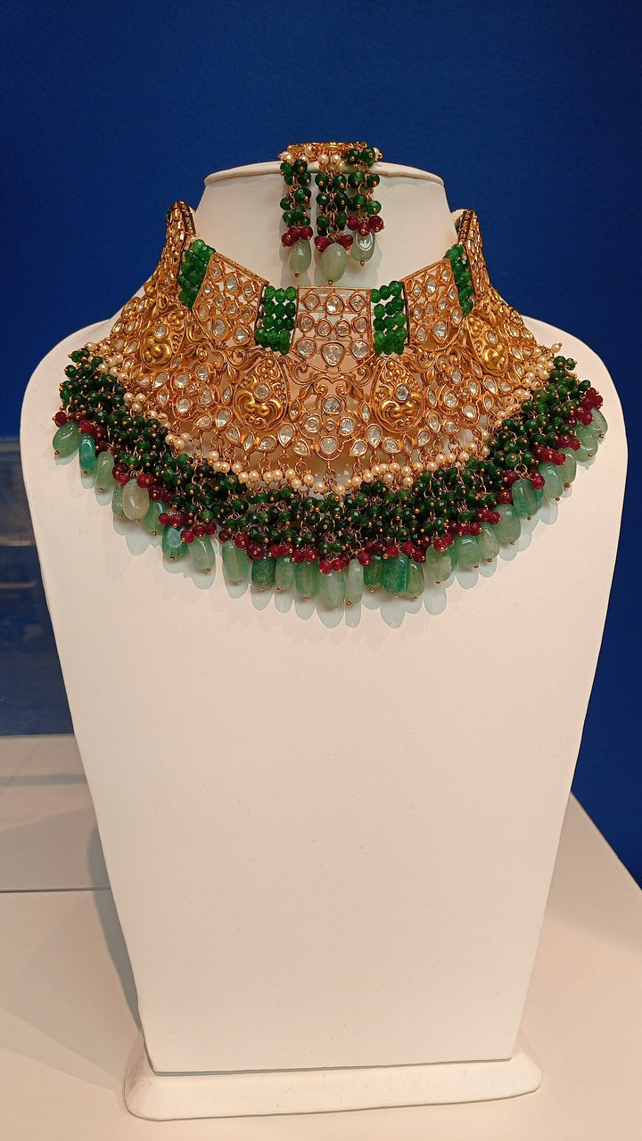 Anamika Green Bridal Kundan Necklace Traditional indian bridal jewellery