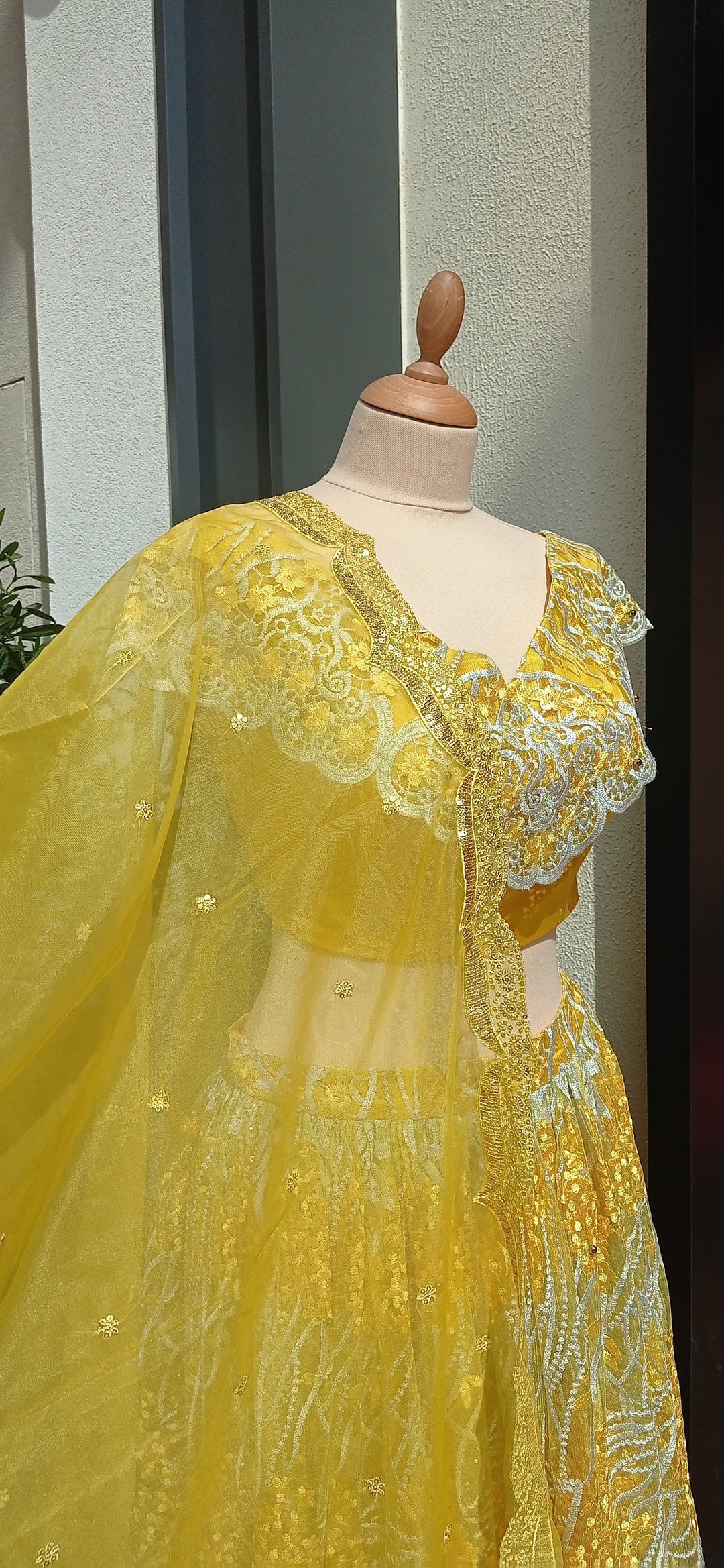 Marianna Marigold Yellow and White Lehenga (Ready-to-Wear)