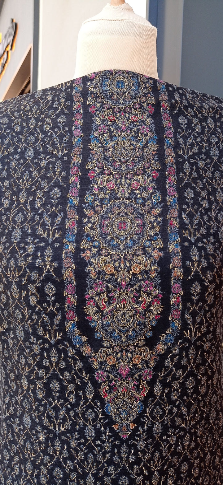 Gitasha Black Cotton Silk Suit Set (Unstitched)
