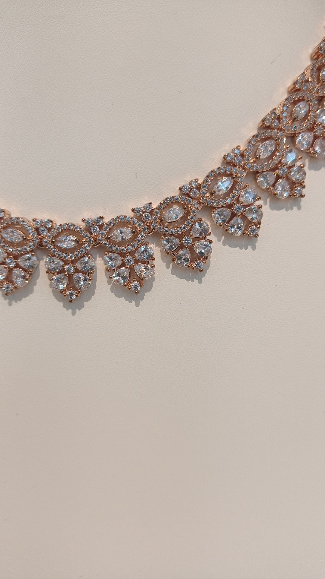 Roshni Starlight Rose Gold Necklace and Earrings Set