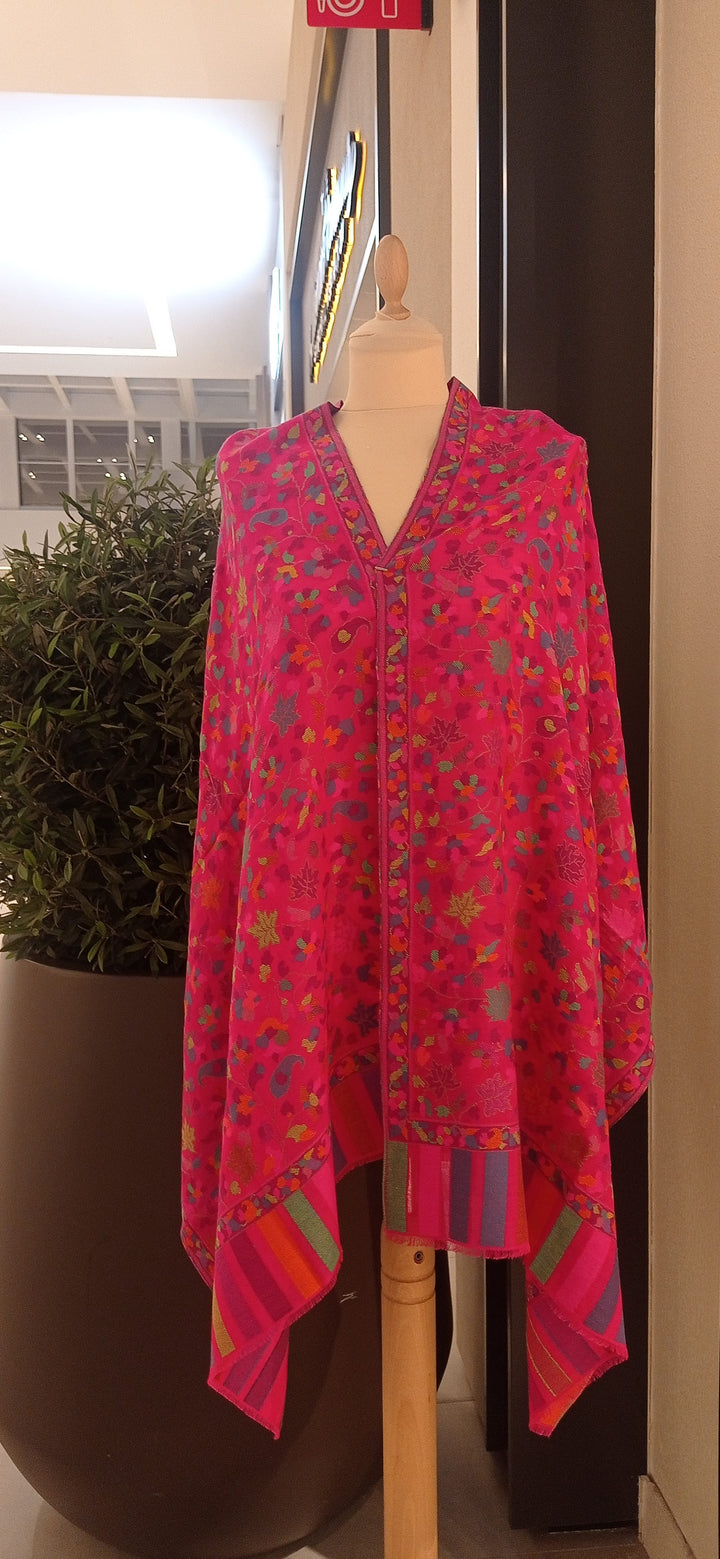Bhoomi Pink Floral Cashmere Scarf