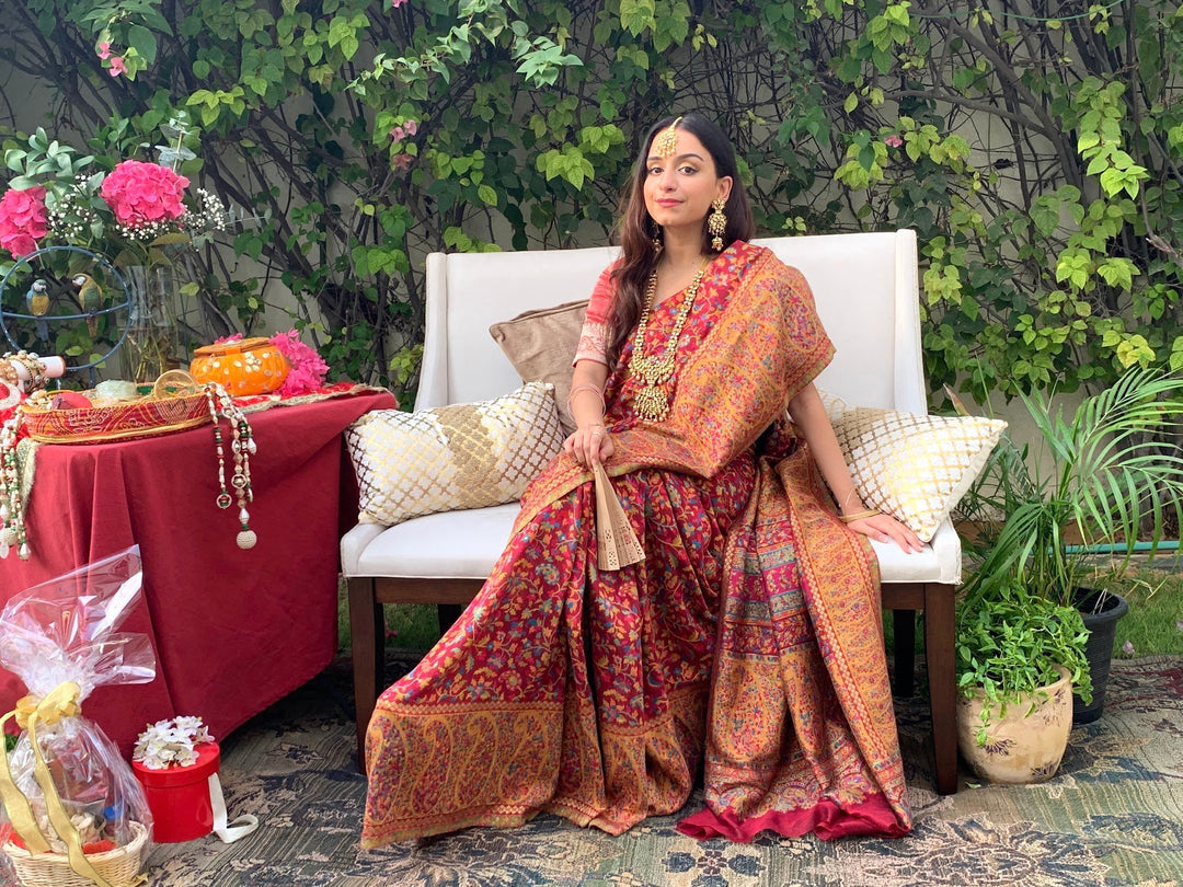 Nayan Silk Saree Red and Yellow Kaani-Inspired Saree With Paisleys and Zari (Pre-Order)