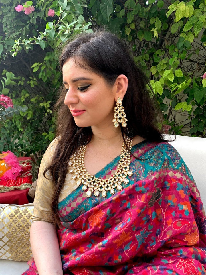 Nayan Kaani Silk Saree Pink and Turquoise Floral Design With Zari (Pre-Order)