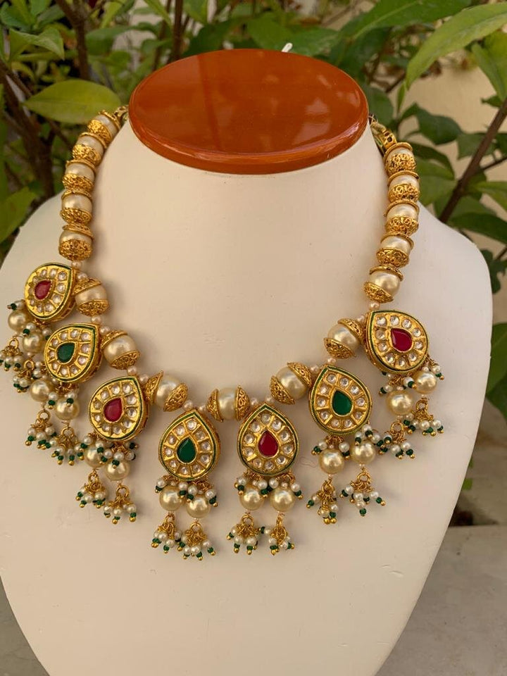 Kitreya Kundan Necklace & Earrings Earring Traditional Set