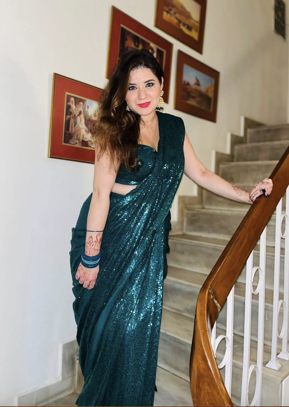 Dragontail Ready-to-Wear Stitched Sequins Saree (Custom/Bespoke)