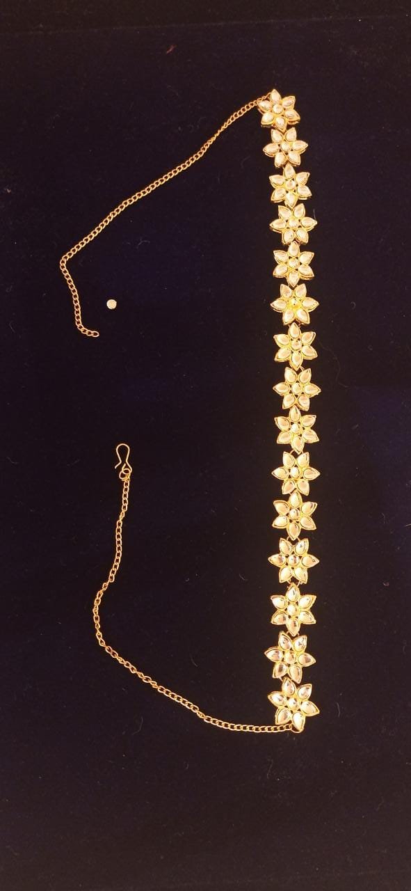 Kundan Star, Flower, and Dew Drop Jewellery Headbands | As Seen On Aastha Chopra